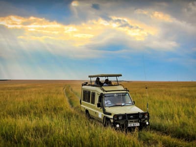 Maasai Mara Wildebeests Migration Group Joining Safari